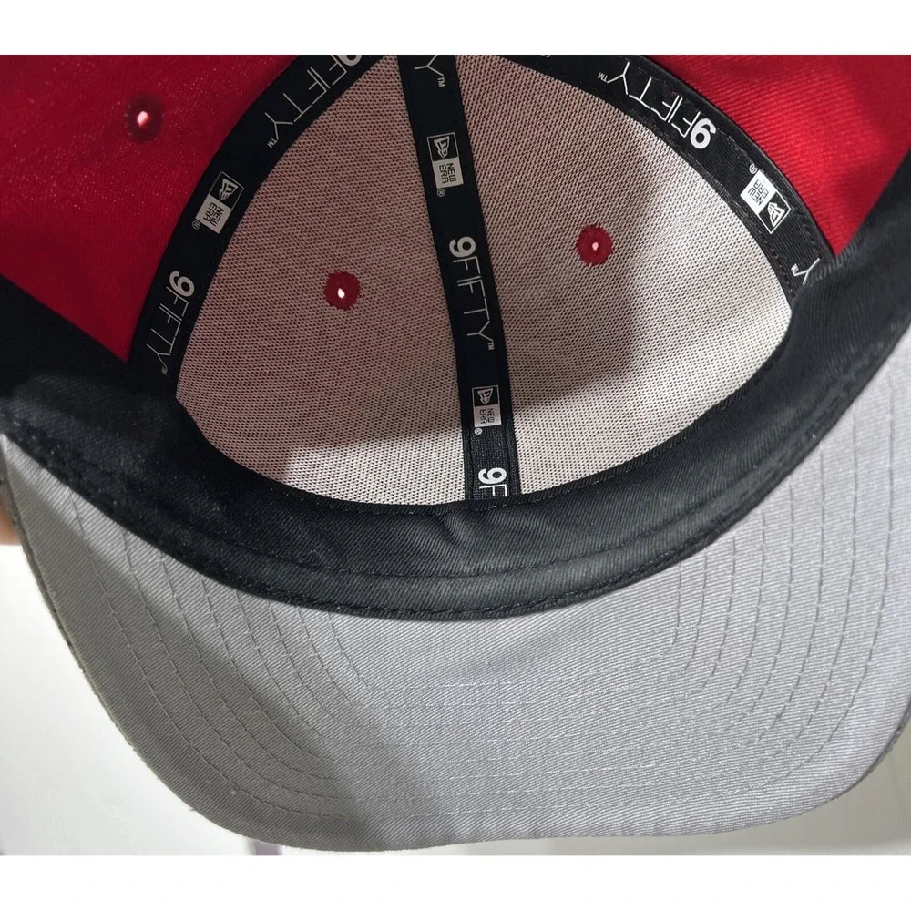 New Era 9fifty Atlanta Hawks Red Gray Adjustable Back Hat Ball Cap Original‎ Fit